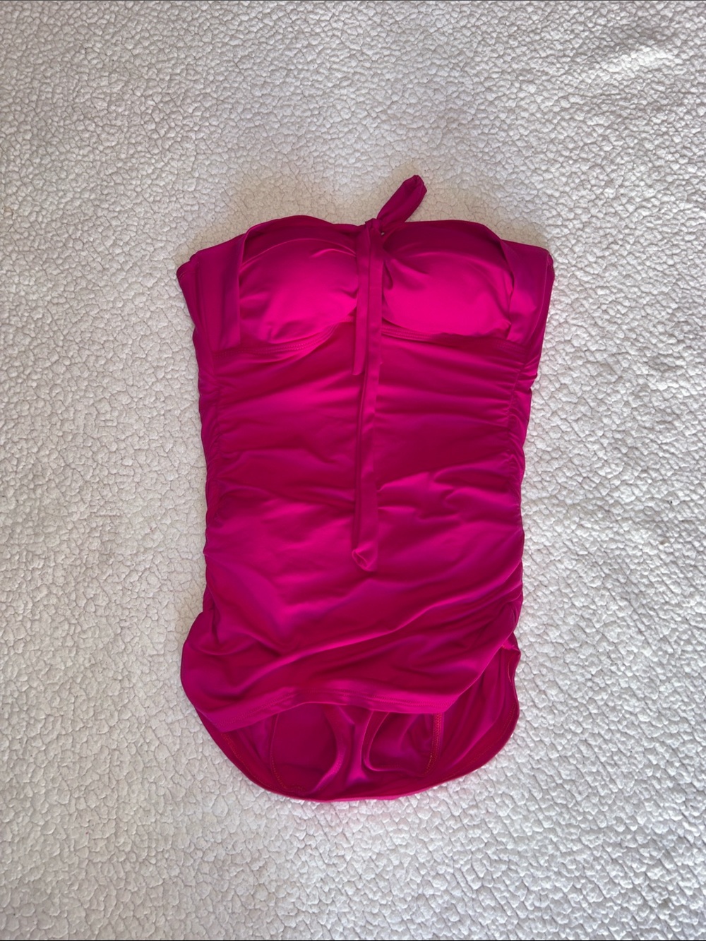 Lauren Ralph Lauren Fuchsia Strapless Ruched One-Piece Swimsuit - Picture 3 of 6